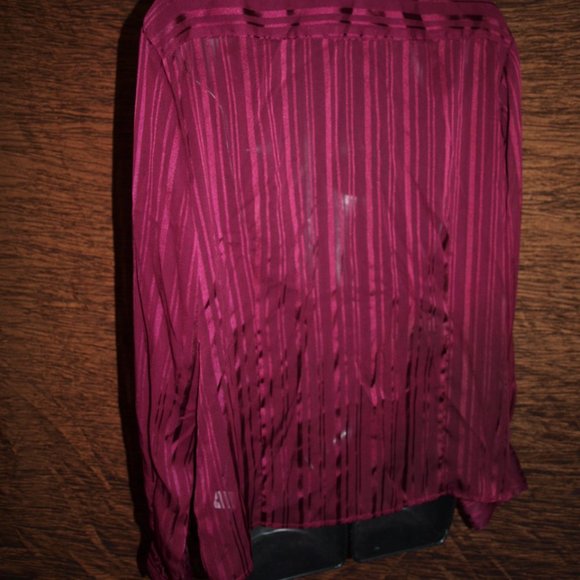Maroon Dress SHIRT BY GEORGE DESIGNS BY MARK EISEN SIZE 16-18 USED - Picture 3 of 3